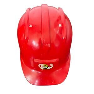 Vintage Gay Toy Red Hard Hat Ram Construction Sticker Wear Plastic Adjustable